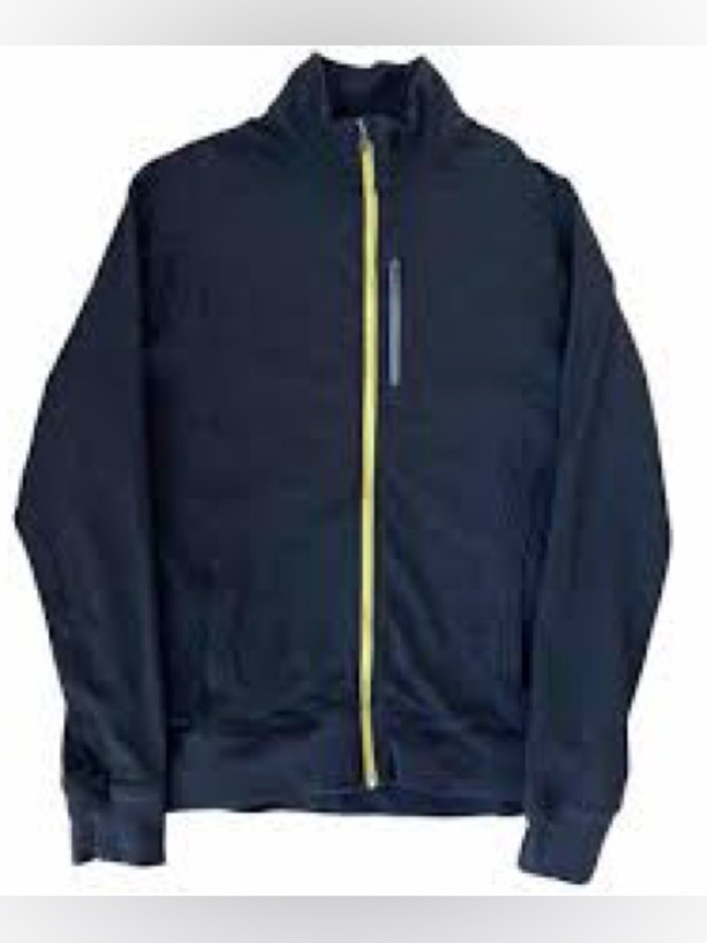 Lululemon Sojourn Jacket Men’s Large Black Yellow Zip Tech Fleece Full Zip